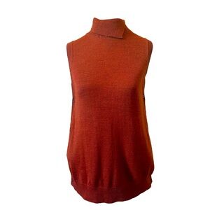 The Limited sleeveless sweater tunic size M button sides wool/acrylic bl…